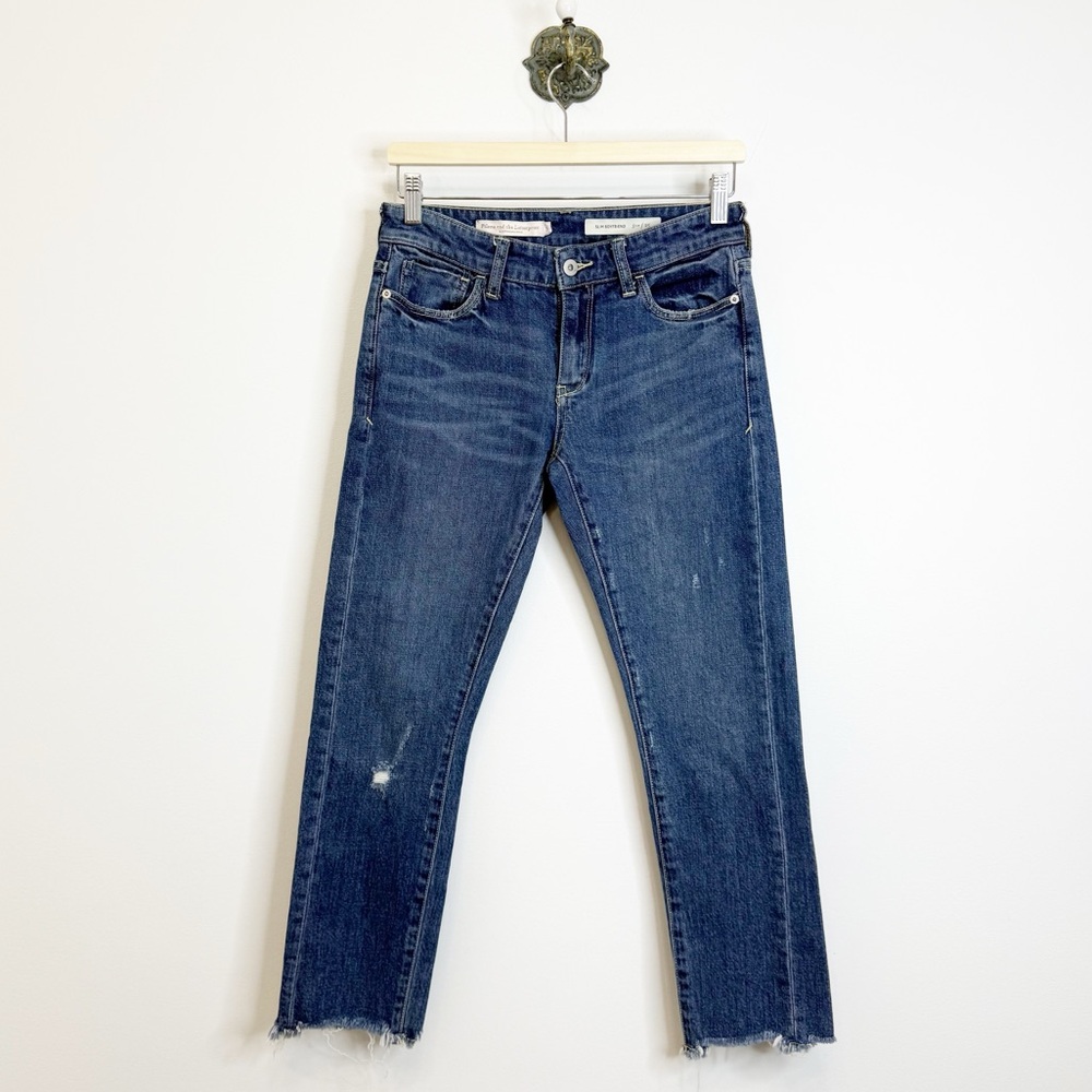 Pilcro and the Letterpress Slim Boyfriend Jeans Distressed Raw Hem Women’s 25